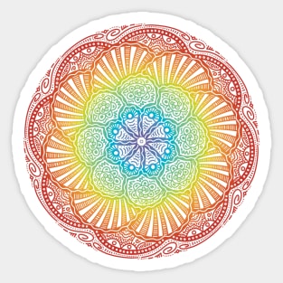 Radiant Floral Mandala Rainbow Sticker